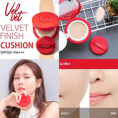 Phấn nước kiềm dầu Missha Velvet Finish Cushion No21 tone 21 15g