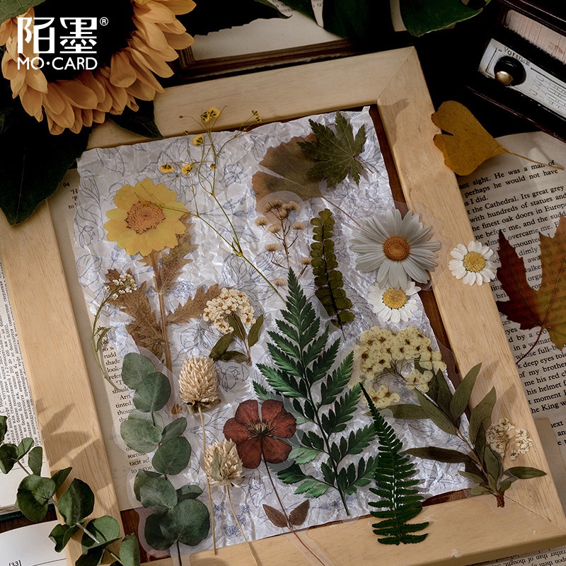 Sticker vintage dán sổ mẫu hoa khô HD220-K56 DIY Crafts, Scrapbook, Journal, Diary, Planner, Wal Seal Ect