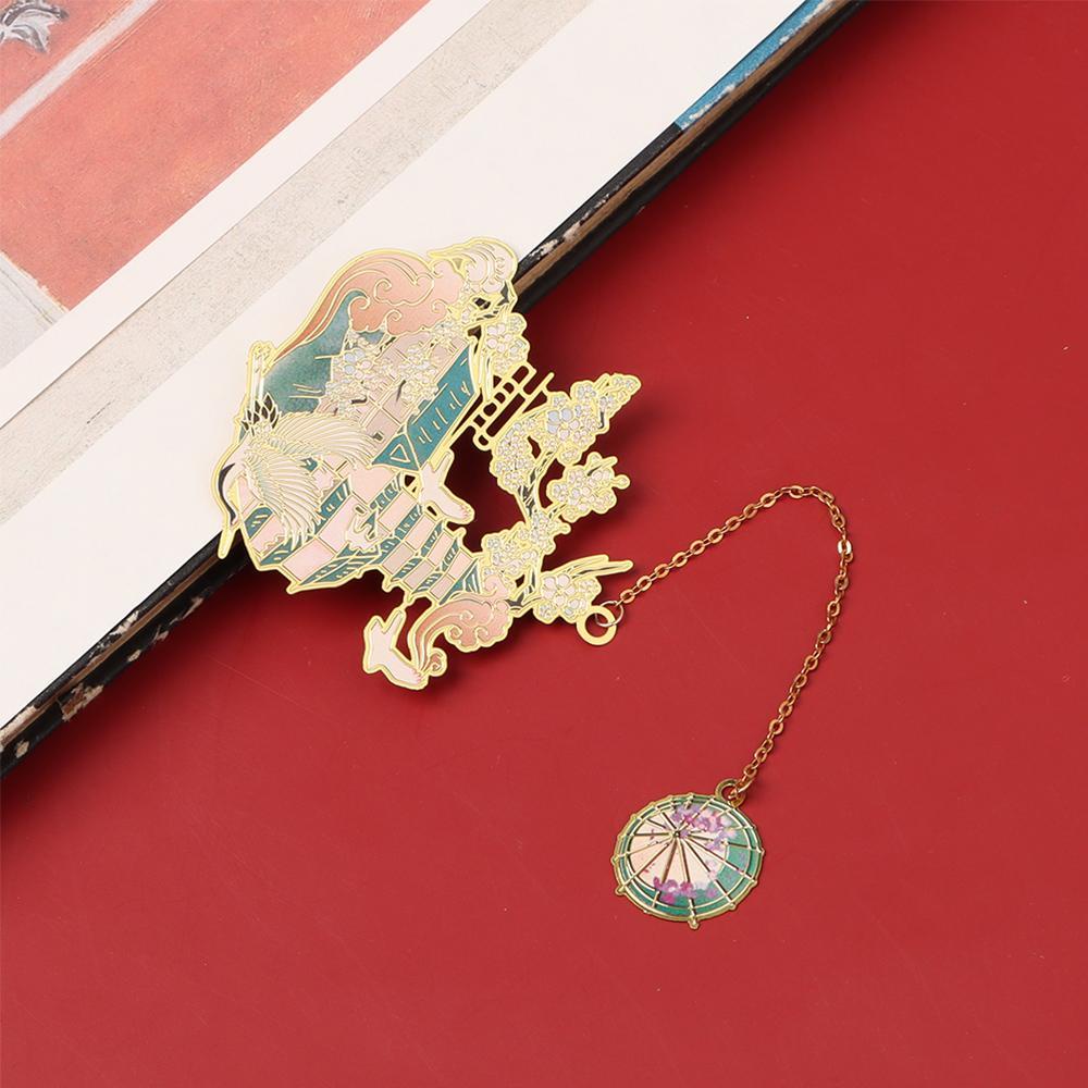LET Let Bookmark Bằng Đồng Thau Phối Tua Rua Kim Loại Dùng Làm Quà Tặng Cho Học Sinh