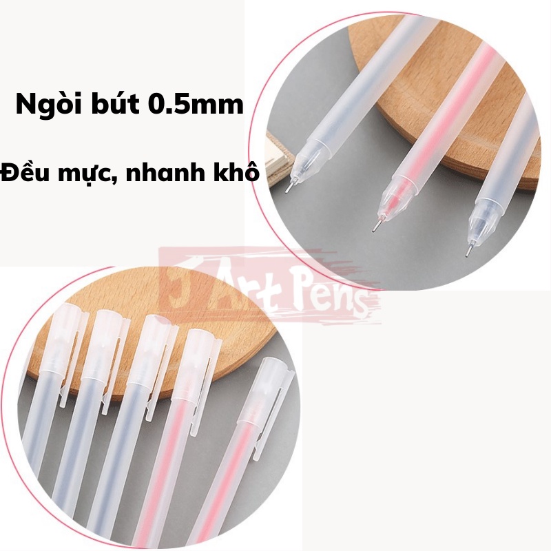 Bút Gel Ngòi Kim Resun Mực Đen Xanh Đỏ Đẹp Nhanh Khô Bút Bi Viết Văn Phòng Ngòi 0.5mm