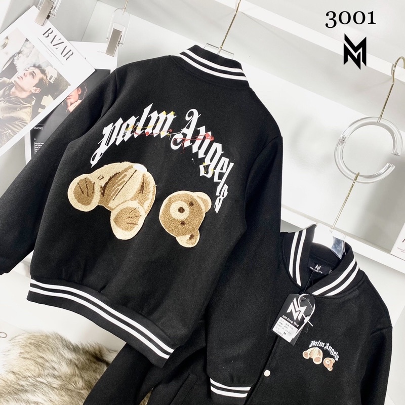 💥CHUẨN 1:1💥Áo khoác dạ cổ bomber Palm Angels_Áo khoác Palm Angels chất vải nhập khẩu New
