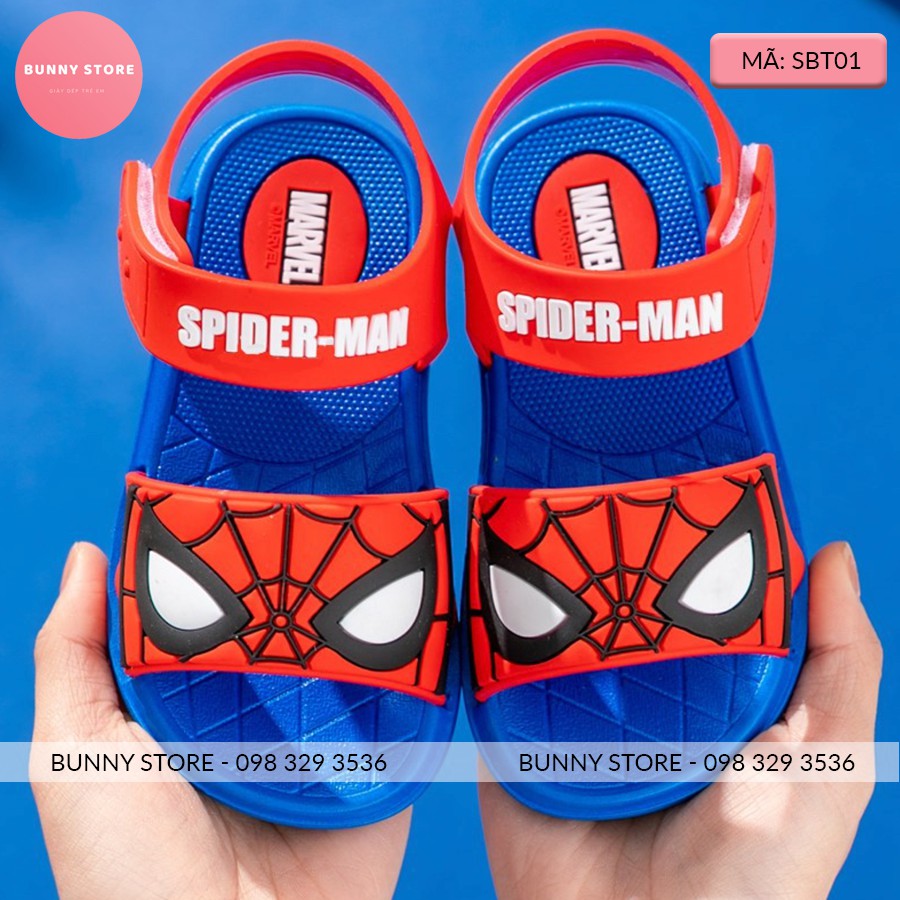 Giày sandal cho bé hình Spiderman cá tính đế mềm chống trượt size từ 14 đến 18cm BUNNY STORE BN04