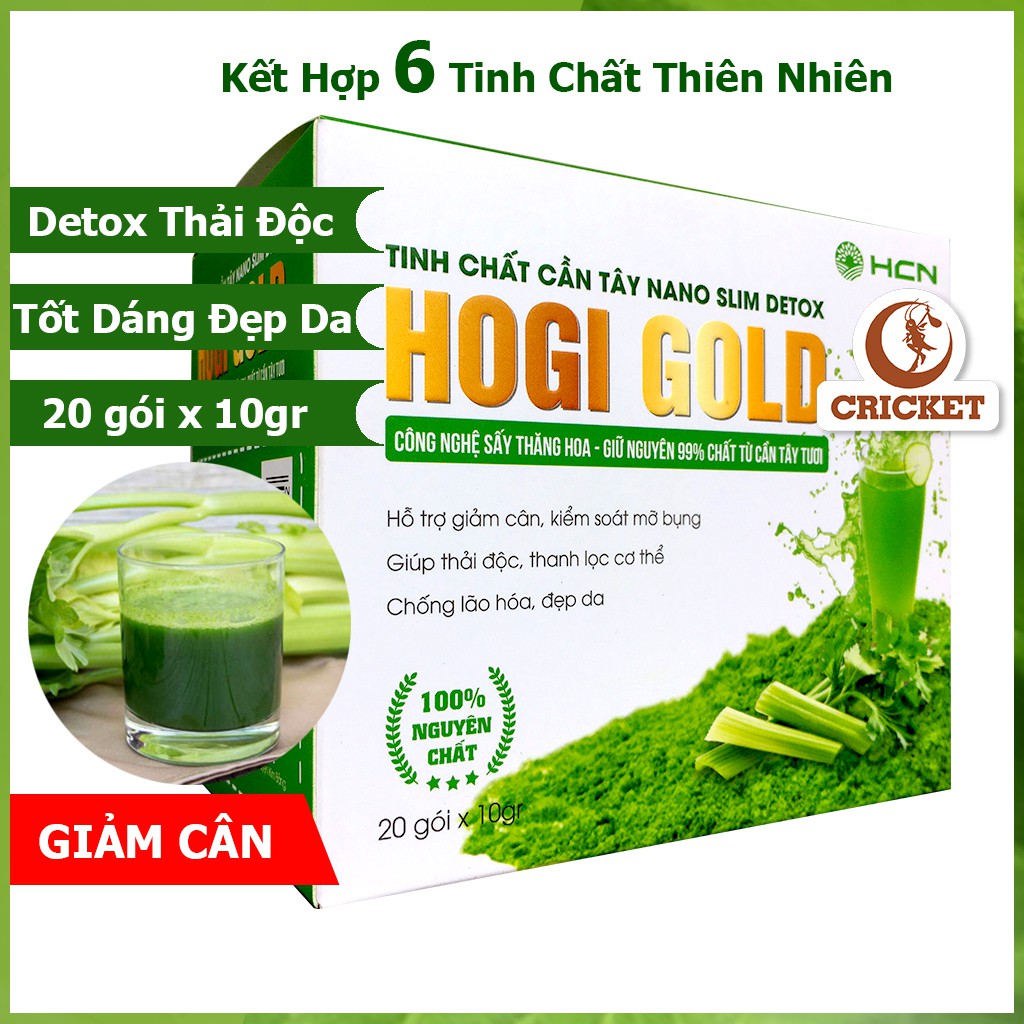 Bột Cần Tây Hogi Hỗ Trợ Giảm Cân Thải Độc Thanh Lọc Cơ Thể - Hộp 200g (20 gói x 10g)