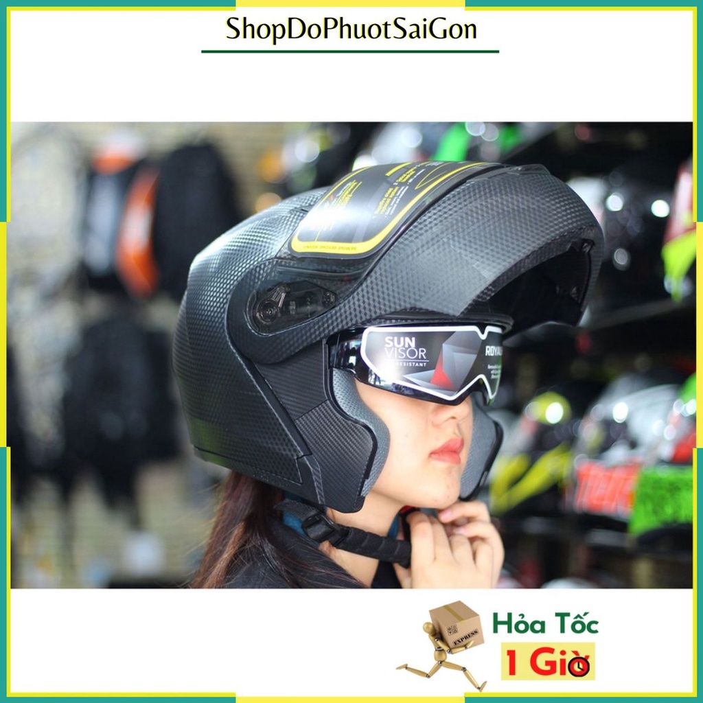 Mũ fullface Royal m179 lật cằm 2 kính
