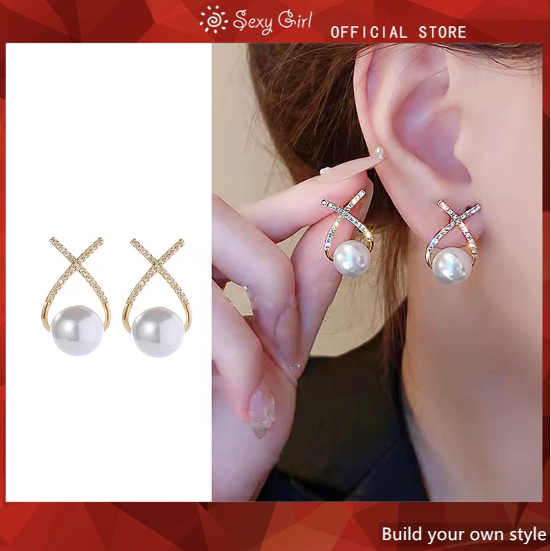 Khuyên Tai Nữ Đính Ngọc Trai Thời Trang