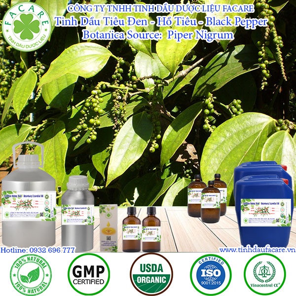 Tinh dầu Tiêu Đen Black Pepper essential oil giúp kích thích tiêu hóa, bảo quản thực phẩm hiệu quả - 10ml/100ml