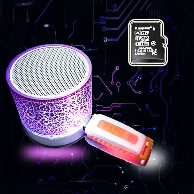 Loa bluetooth A9 hỗ trợ nghe nhạc MP3 thẻ nhớ TF có đèn LED thiết kế vết nứt