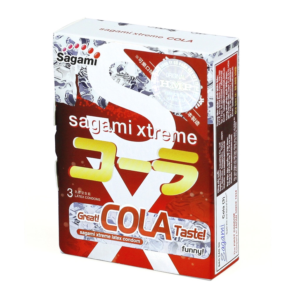 Bao Cao Su Siêu Mỏng Hương Cola Sagami Xtreme - Xuất Xứ Nhât Bản - Hộp 3 Bao