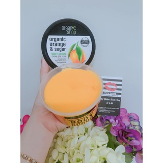 Tẩy da chết toàn thân Organic Shop Chiết xuất từ Cam + Đường mía 100% từ thiên nhiên.