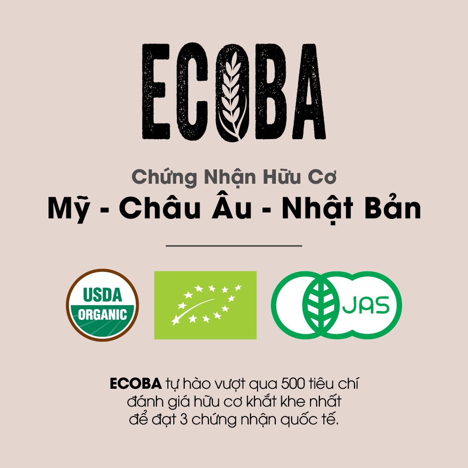 Gạo lứt đen hữu cơ/ Ecoba Huyền Mễ 1kg - Combo 3 hộp (tổng 3kg)