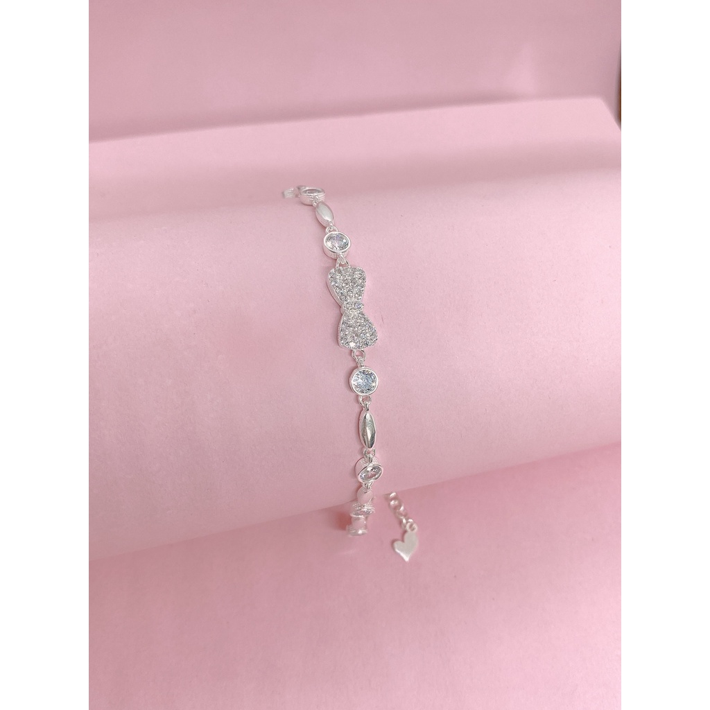 Lắc tay bạc nữ đẹp giá rẻ hình nơ đẹp, lắc bạc 925 cao cấp - trang sức Lợi Hoàn