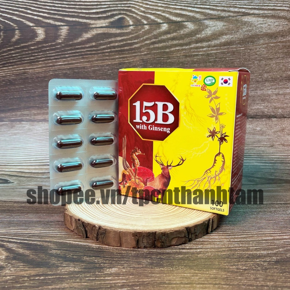 Vitamin tổng hợp 15B bổ sung nhân sâm, đông trùng hạ thảo, nhưng hươu, giúp tăng đề kháng, ngủ ngon, ăn ngon - Hộp 100 v