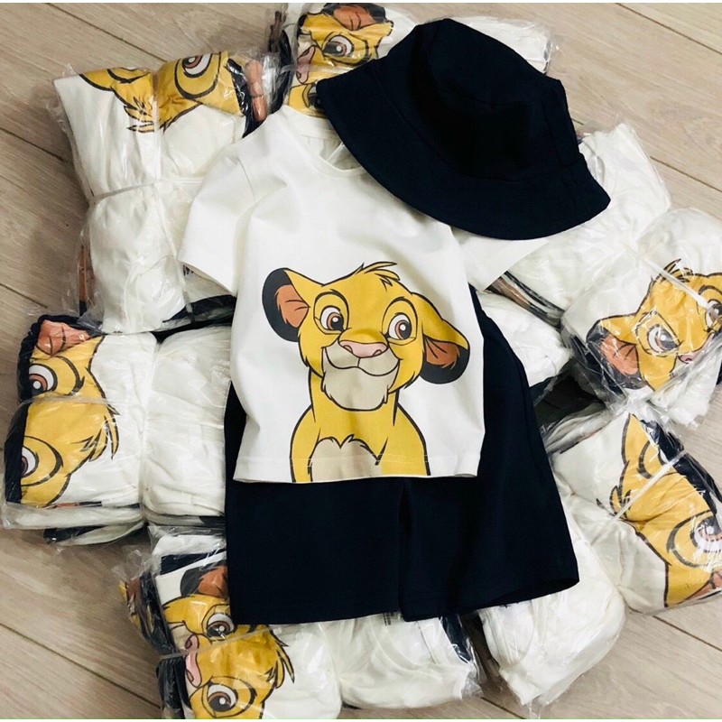 Set 3 chi tiết hãng HM xuất dư hoạ tiết sư tử Lion chất liệu cotton cho bé từ 12 tháng đến 6 tuổi
