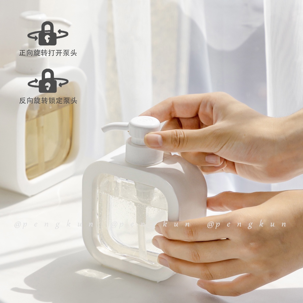 Sữa tắm Dropping Bottle 500ml Press Bottle Thiết kế của Nhật Bản Lotion công suất lớn Dropping Bottle Hand Lotion Replacement Bottle