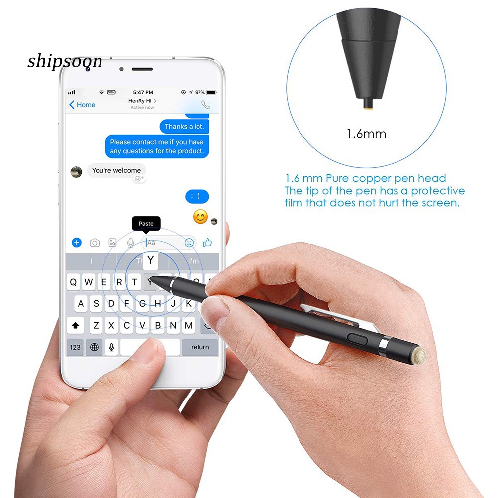 Bút cảm ứng stylus ngòi 1.6mm dành cho iPhone iPad Samsung HUAWEI