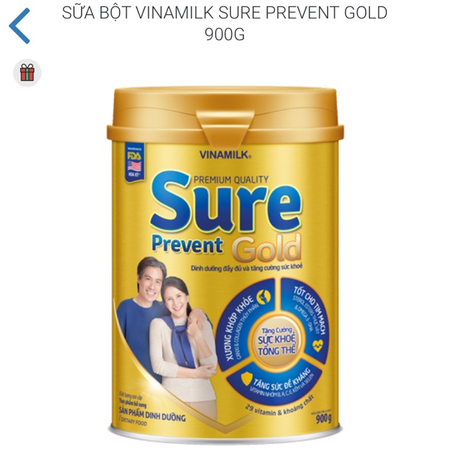 SỮA BỘT VINAMILK SURE PREVENT GOLD 900G | BigBuy360 - bigbuy360.vn