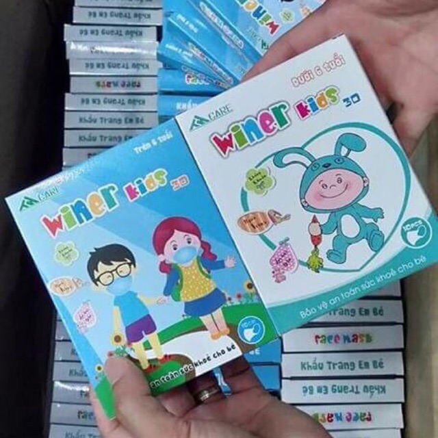 Khẩu trang 3D cho bé Winer Kids - Hộp 10 cái