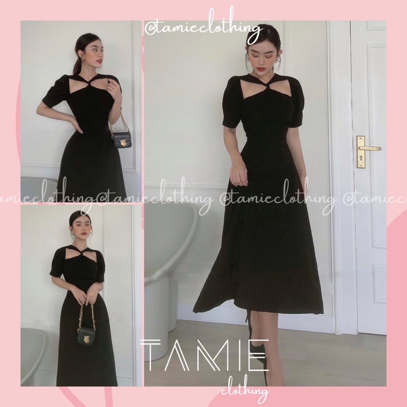 Đầm Xoè Xoắn Chéo BẠCH TUYẾT Cutout Khoét Ngực TAMIEclothing | BigBuy360 - bigbuy360.vn