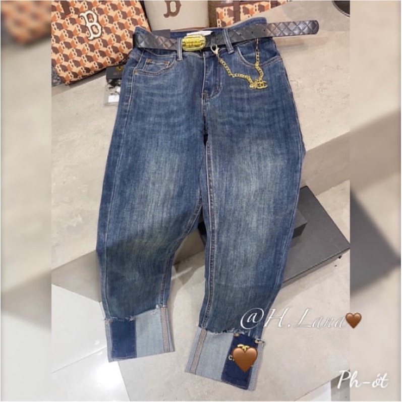 MÃ 3000- QUẦN JEAN BAGGY GẬP GẤU C  N (không kèm đai)