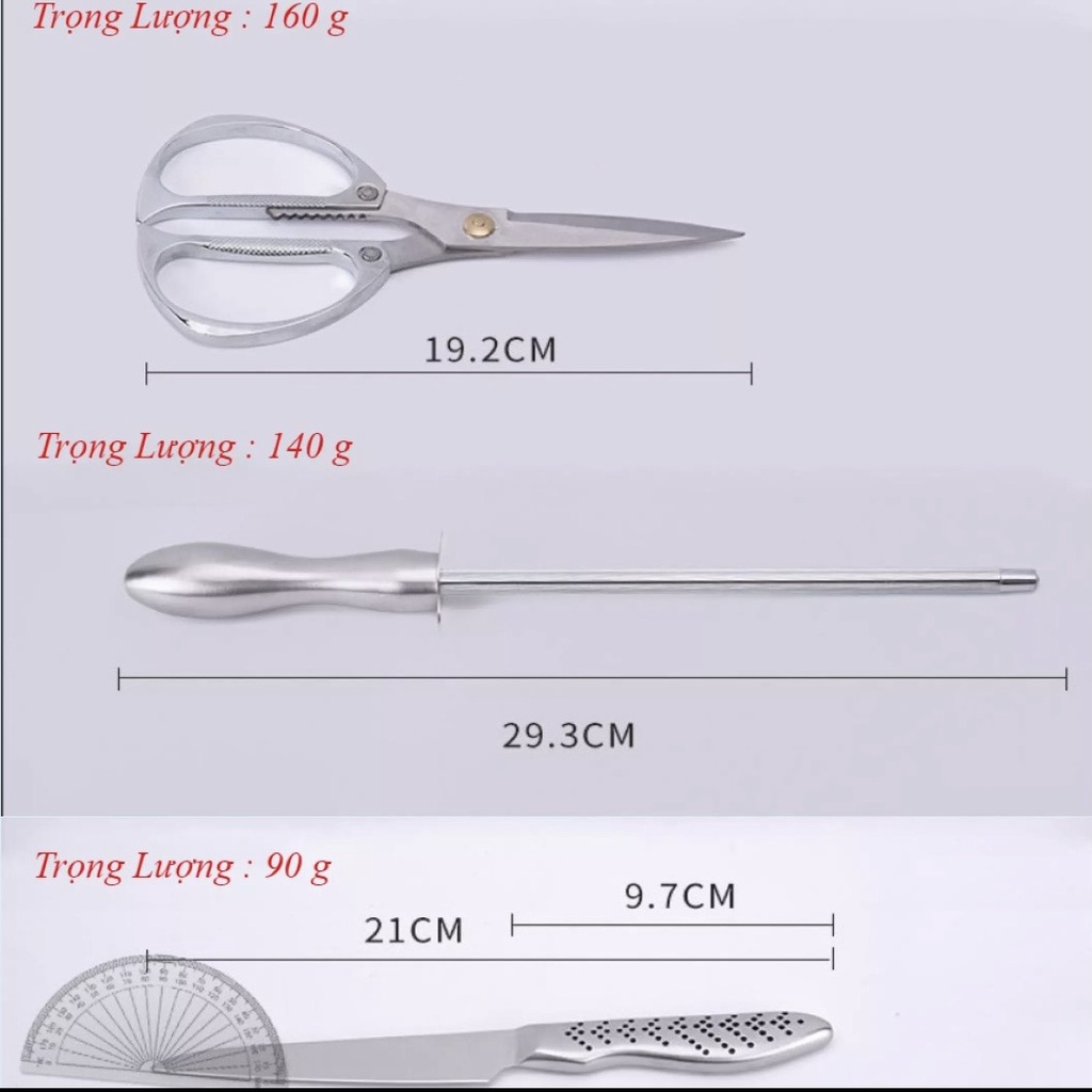 Bộ Dao Làm Bếp 7 Món Nhật Bản Global Cao Cấp Thiết Kế Nguyên Khối Chất Liệu Thép Không Gỉ Cromova 18