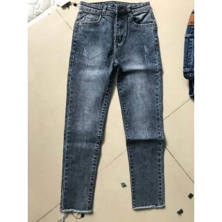 👑 Quần skinny jeans cào lưng cao lai tua lửng 9 tấc
