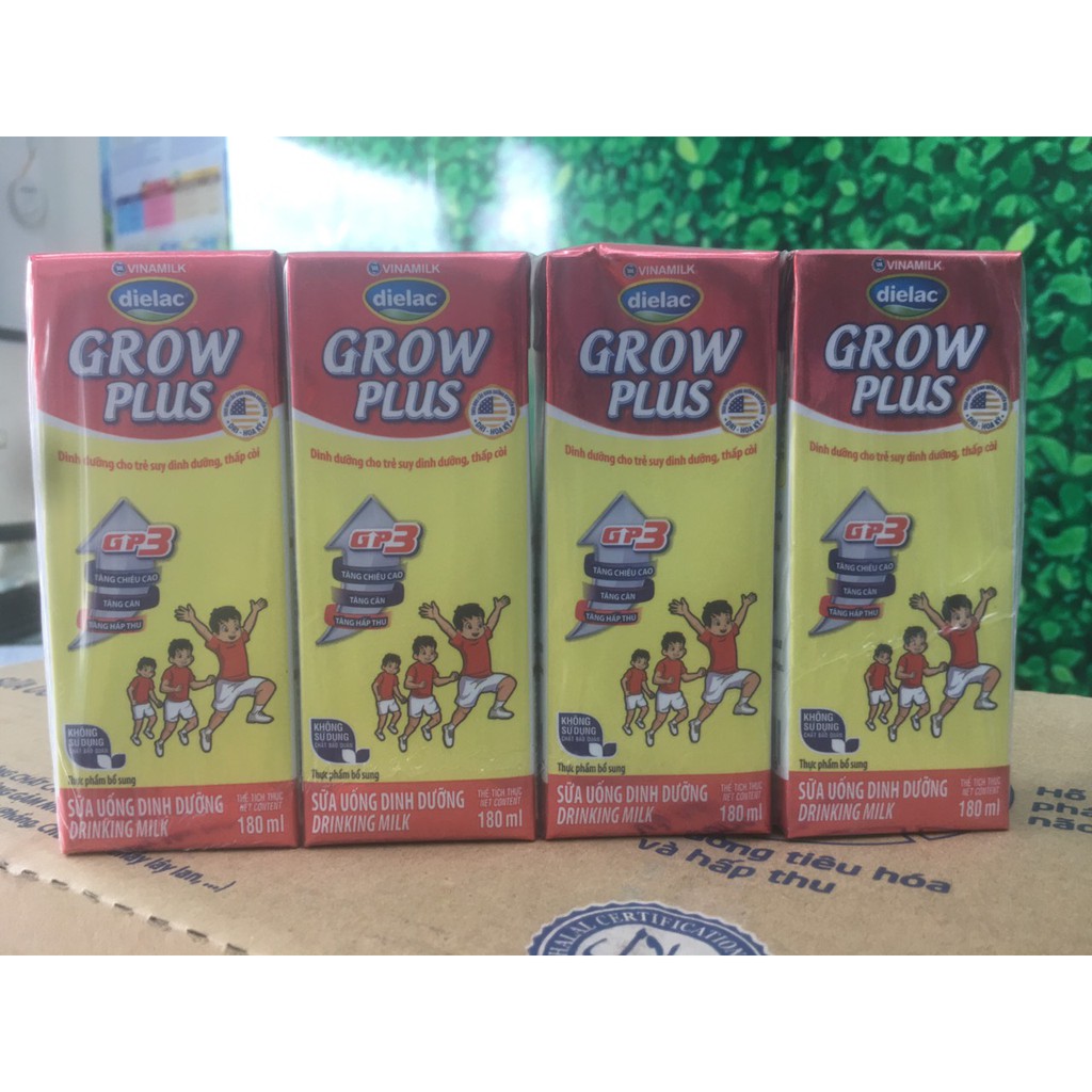 SỮA BỘT PHA SẴN DIELAC GROW PLUS 180ML - LỐC 4 HỘP X 180ML