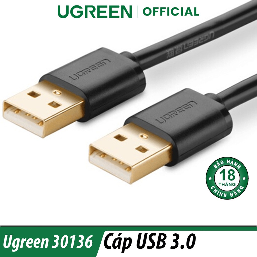 Cáp USB 2.0  2 Đầu Đực Dài 3M Ugreen 30136 Chính Hãng