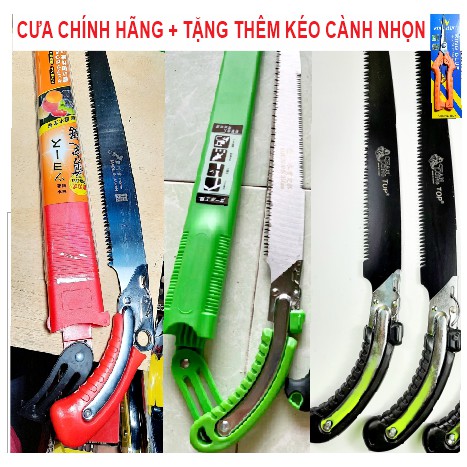 Cưa cầm tay, cưa gỗ cầm tay Top đen loại 1, cưa Nhật 2 mặt tặng kéo tỉa công nghệ Đức