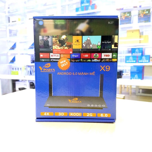 Android Tivi box Vinabox X9 Ram 2GB tặng chuột không dây