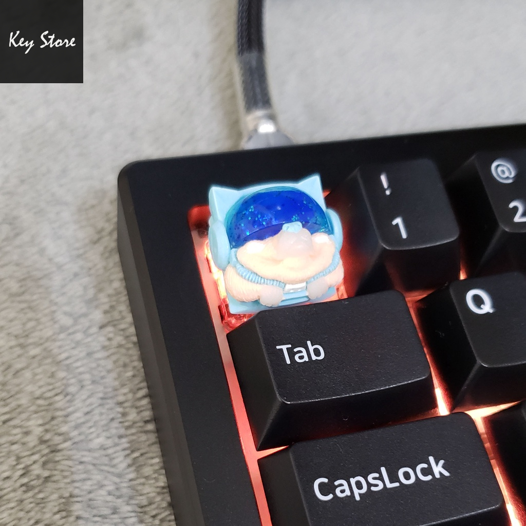 Nút bàn phím cơ artisan keycap sirius màu xanh sky kính đá