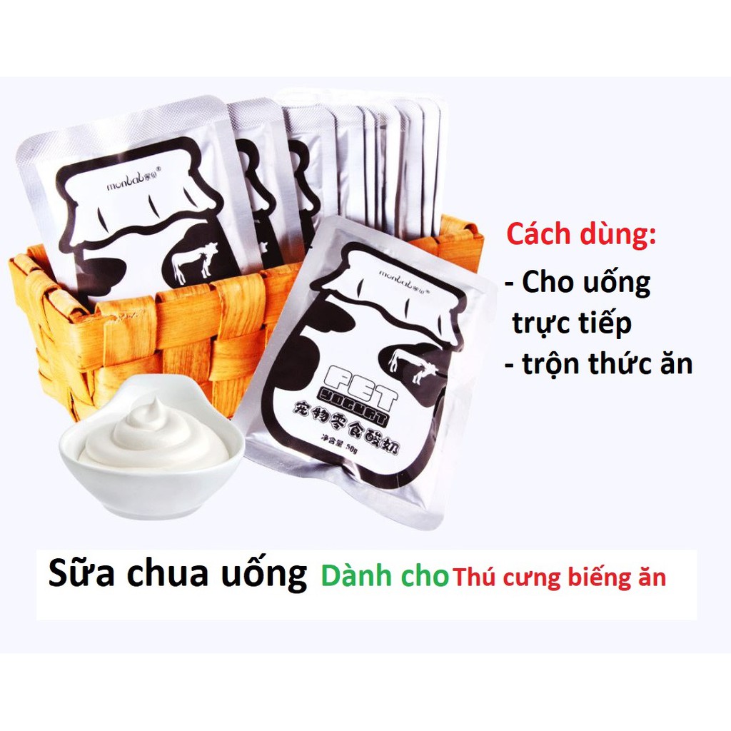 (1 gói) Sữa cho chó mèo (2 loại) Bio Milk (100gr bột) và sữa chua cho thú cưng (50ml nước)