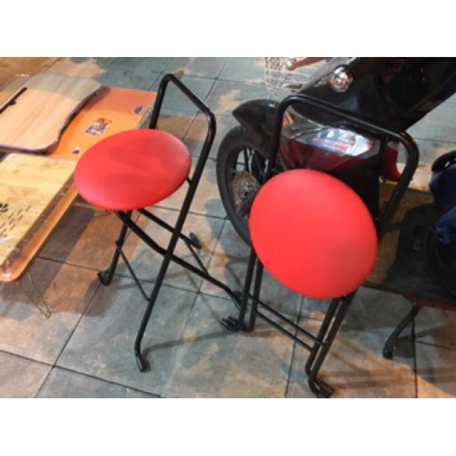 Ghế quầy BAR gấp gọn , cao 75cm (màu Đen & Đỏ & Xanh)