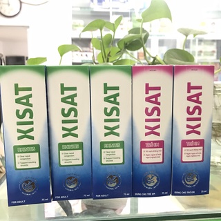 Xịt Mũi Xisat chai 75m, giúp làm sạch mũi từ muối biển sâu dành cho người lớn và trẻ em