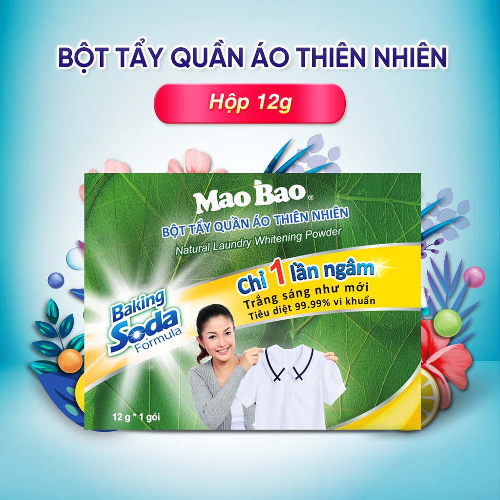 Bột Tẩy Quần Áo Thiên Nhiên Mao Bao 12g x 1 gói