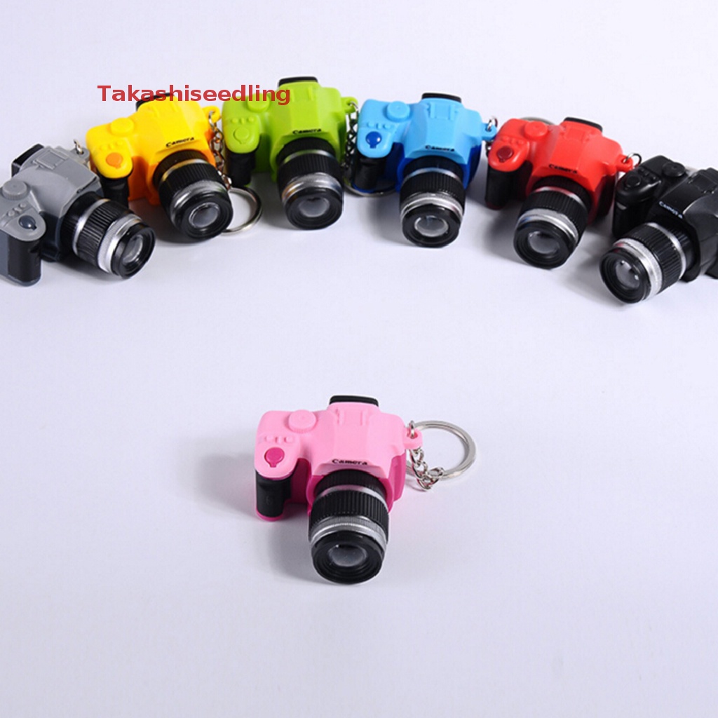 (Takashiseedling) Cute Mini Toy Camera Charm Keychain With Flash Light&amp;Sound Effect Gift