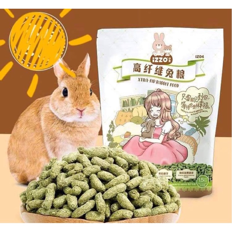 cỏ nén IZZI bổ sung xơ, chống búi lông cho thỏ 1,5kg