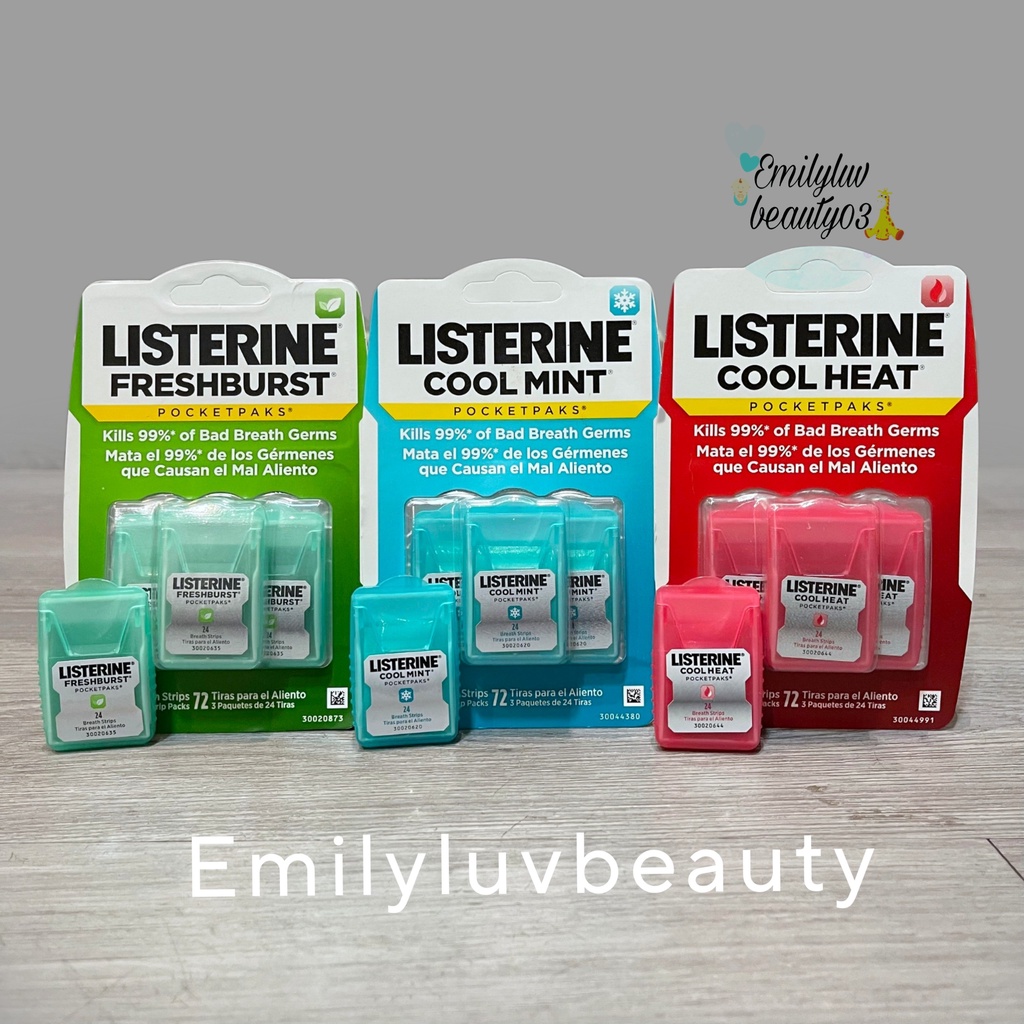 Miếng ngậm thơm miệng Listerine Pocketpaks đủ loại Mỹ