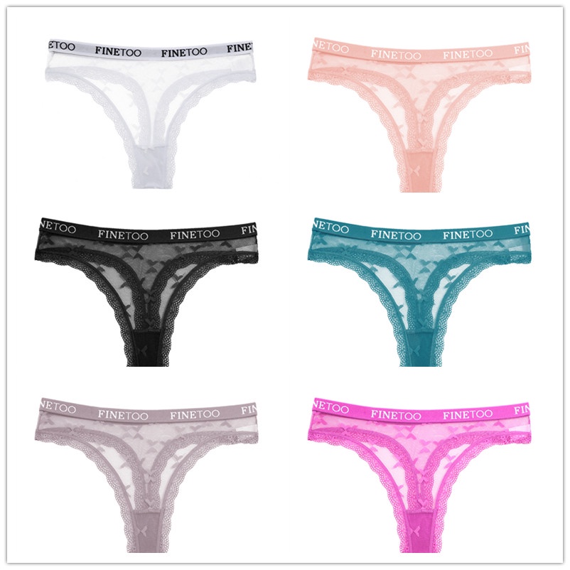 Cute Byte Bộ 4 Quần Lót Nữ Lọt Khe Phối Ren Gợi Cảm In Họa Tiết Hoa Và Bướm Dễ Thương