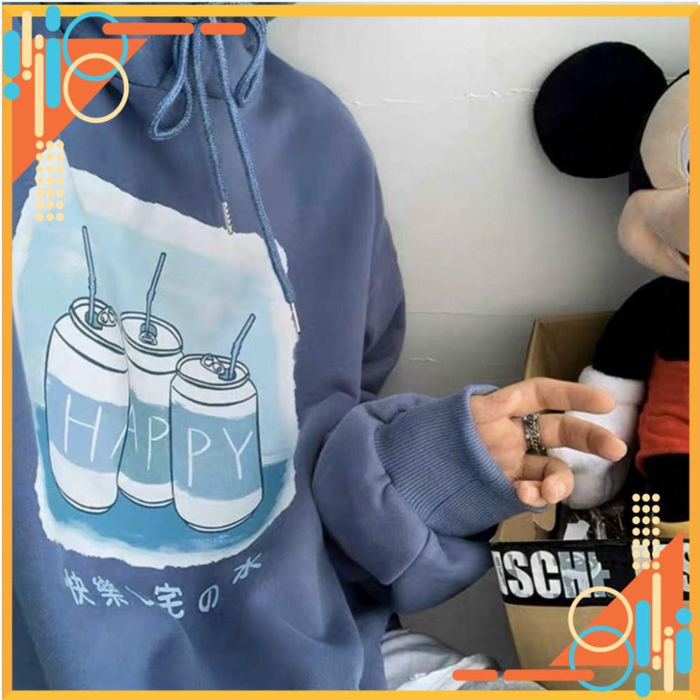 Áo Hoodie 3 Lon Nước HAPPY Form Rộng Tay Phồng Y Hình | BigBuy360 - bigbuy360.vn