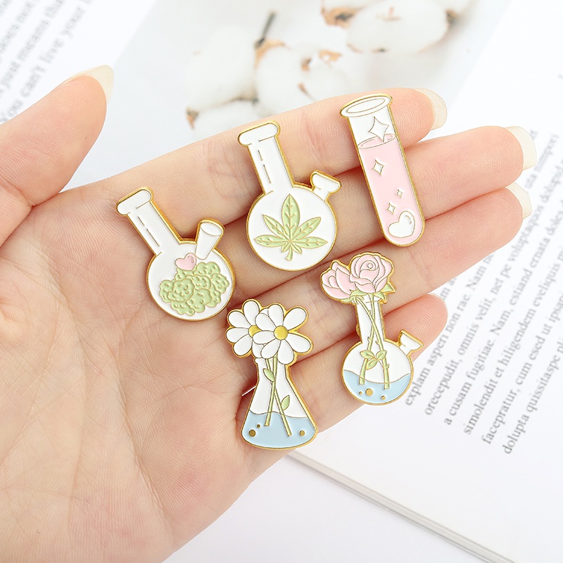 Ghim cài áo tráng men họa tiết cây cối sáng tạo thời trang
