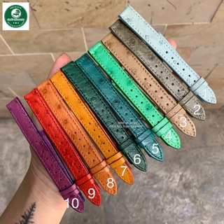 Dây đồng hồ nữ size 14/12 da bụng đà điểu thật 100%