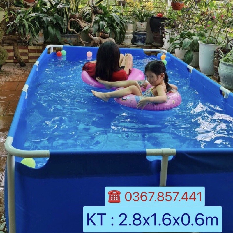 Bể bơi mini lắp ghép KT 2.8m x 1.6m x 0.6m