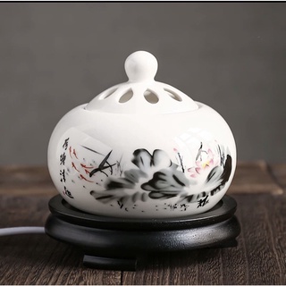Lư xông trầm điện, xông tinh dầu bằng điện có chế độ hẹn giờ, có chỉnh nhiệt độ (tặng kèm 1 chai tinh dầu)