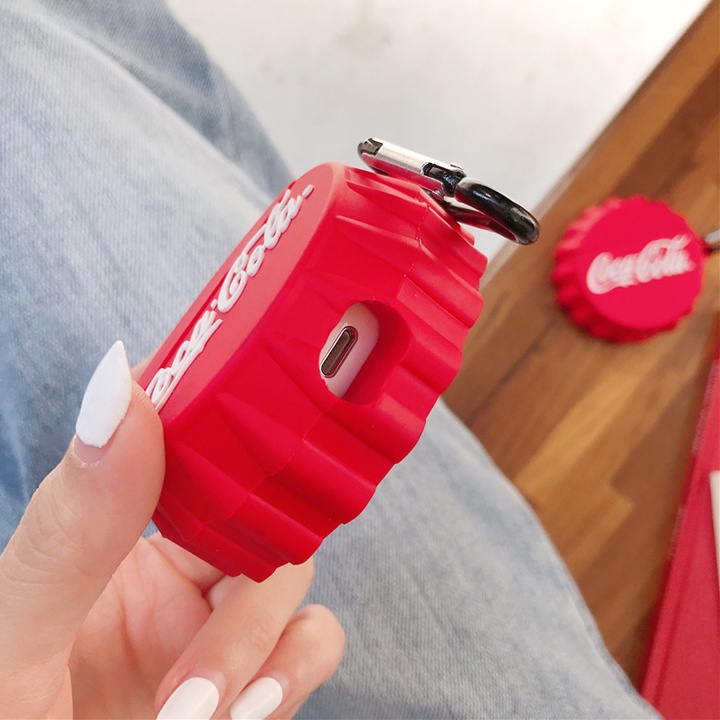 Case Airpods 1/2/Pro nắp chai cocacola, Ốp Airpods chất- Mã TZAP371