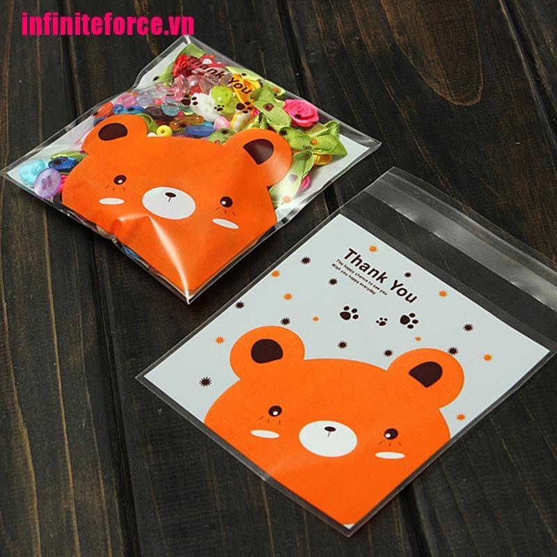 Sét 20 túi nhựa hoạ tiết thỏ hồng, cú, gấu dễ thương