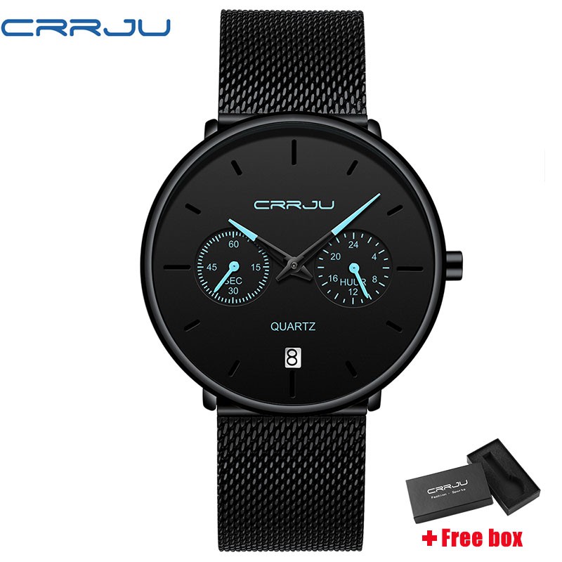 Đồng Hồ Đeo Tay CRRJU 2162 Máy Thạch Anh Chống Thấm Nước Thời Trang Unisex Phong Cách Thể Thao