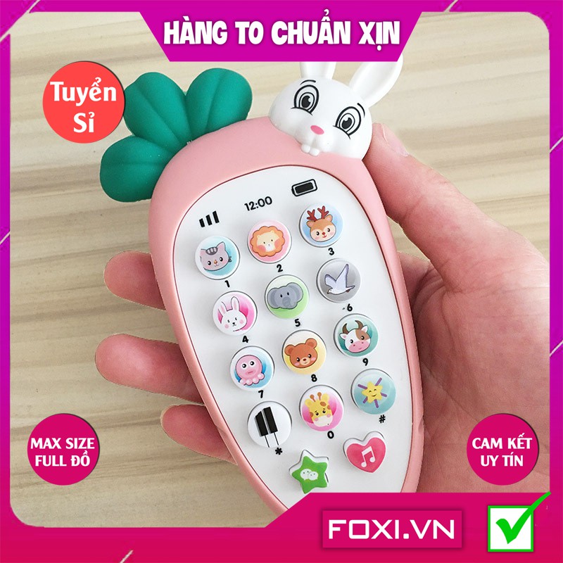 Điện thoại cà rốt-củ cải-thỏ Foxi đáng yêu-phát nhạc cho bé-Đồ chơi thông minh-phát triển IQ,EQ