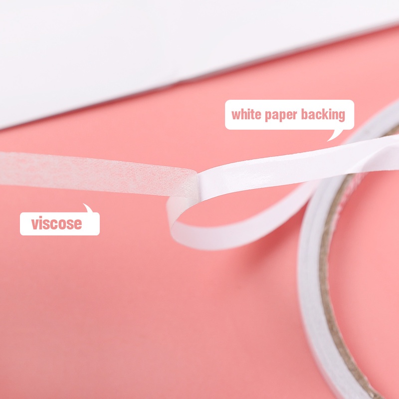 Cuộn Băng Keo Hai Mặt 6mm Siêu Mỏng Chống Nước Màu Trắng Dùng Để Sửa Chữa Đồ Thủ Công Mỹ Nghệ DIY
