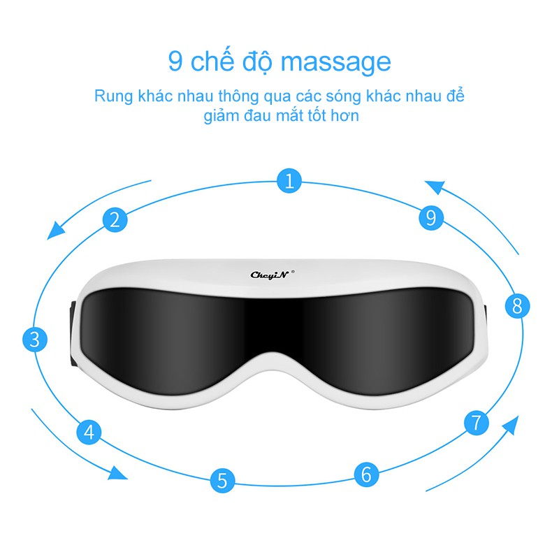 Kính massage mắt CkeyiN AM193 hỗ trợ giảm căng thẳng nhức mỏi mắt hiệu quả kèm cáp USB