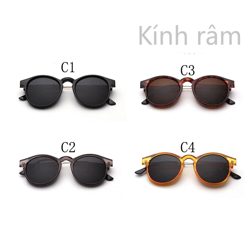 Kính mát gọng tròn tráng gương cho nữ